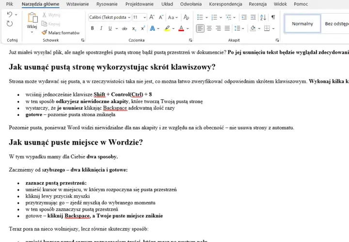 Jak usunąć sieroty w Wordzie i poprawić formatowanie dokumentu